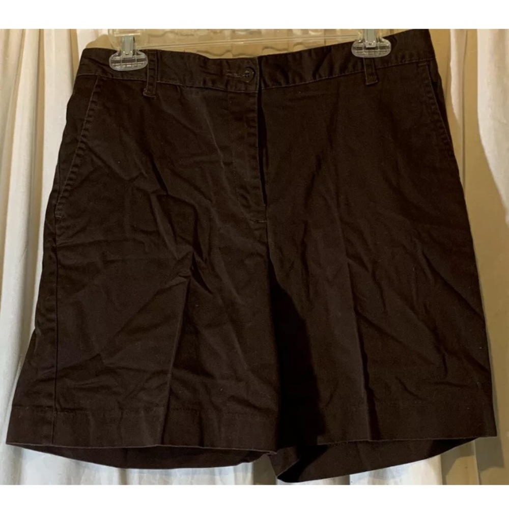 Kim Rogers Dark Brown Shorts Womens Size10 Belt Loops Pockets Button Zip Closure